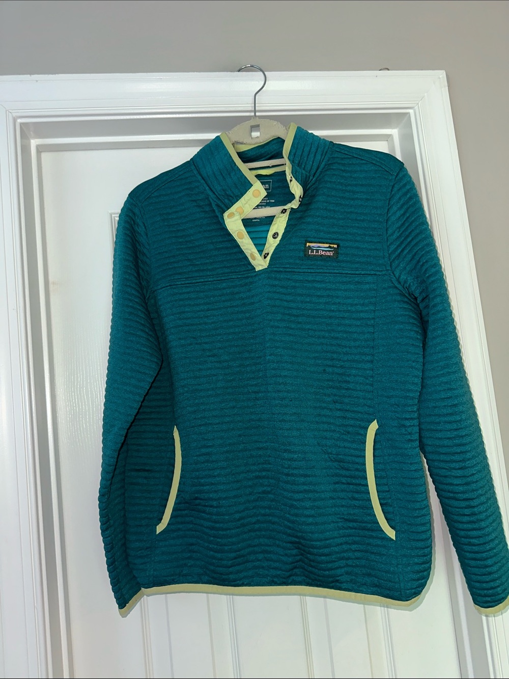 LL Bean air light knit pullover 1/4 snap